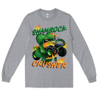 Heather Grey Shamrock crusher St. Patrick's Day Long Sleeve Tee - CowGirlArtShop