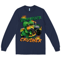 Navy Shamrock crusher St. Patrick's Day Long Sleeve Tee - CowGirlArtShop