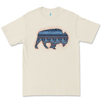 Bison Silhouette Blue Aztec Premium Tee | Teevron