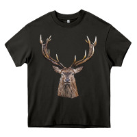 Asphalt elk deer head Heavy Core Tee - LillyAllenDesigns