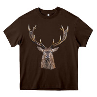 Chocolate Brown elk deer head Heavy Core Tee - LillyAllenDesigns
