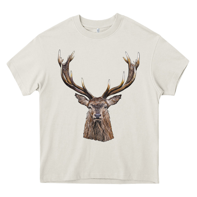 Elk Deer Head Heavy Core Tee by LillyAllenDesigns | Teevron