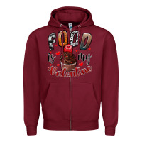 Burgundy Food İs My Valentine Zipper Hoodie - SublimationCraftShop