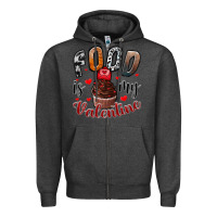 Charcoal Heather Food İs My Valentine Zipper Hoodie - SublimationCraftShop