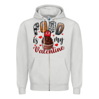 Dove Grey Food İs My Valentine Zipper Hoodie - SublimationCraftShop