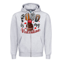 Heather Grey Food İs My Valentine Zipper Hoodie - SublimationCraftShop