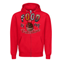 Red Food İs My Valentine Zipper Hoodie - SublimationCraftShop