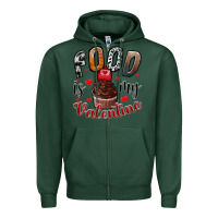 Sports Green Food İs My Valentine Zipper Hoodie - SublimationCraftShop