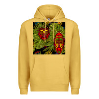 African Masks And Monstera Leaf Seamless Pattern Premium Hoodie | Teevron