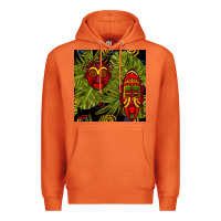 Carrot african masks and monstera leaf seamless pattern Premium Hoodie - BundleAndBundleShop