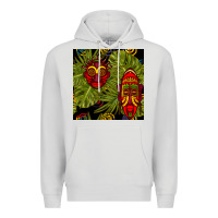Dove Grey african masks and monstera leaf seamless pattern Premium Hoodie - BundleAndBundleShop