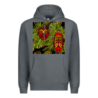 Rock african masks and monstera leaf seamless pattern Premium Hoodie - BundleAndBundleShop