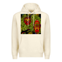 Sandshell african masks and monstera leaf seamless pattern Premium Hoodie - BundleAndBundleShop
