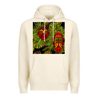 Tofu african masks and monstera leaf seamless pattern Premium Hoodie - BundleAndBundleShop