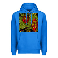 True Royal african masks and monstera leaf seamless pattern Premium Hoodie - BundleAndBundleShop