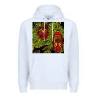 White african masks and monstera leaf seamless pattern Premium Hoodie - BundleAndBundleShop