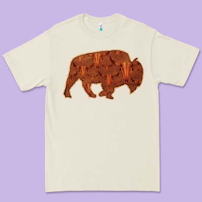 Bison Silhouette Red Skull Premium Tee Designed By Bettercallsaul