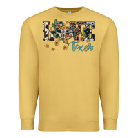 Antique Gold love texas map sunflower cactus cowhide leopard Premium Sweatshirt - Artiststas