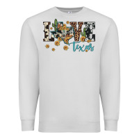 Dove Grey love texas map sunflower cactus cowhide leopard Premium Sweatshirt - Artiststas