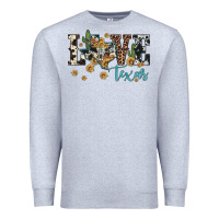 Heather Grey love texas map sunflower cactus cowhide leopard Premium Sweatshirt - Artiststas