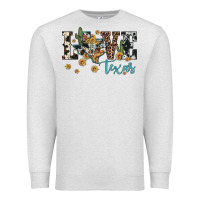 Oatmeal Heather love texas map sunflower cactus cowhide leopard Premium Sweatshirt - Artiststas