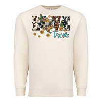Sandshell love texas map sunflower cactus cowhide leopard Premium Sweatshirt - Artiststas