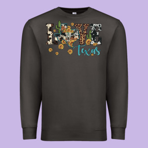 Love Texas Map Sunflower Cactus Cowhide Leopard Premium Sweatshirt Designed By Artiststas