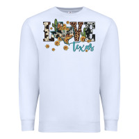 White love texas map sunflower cactus cowhide leopard Premium Sweatshirt - Artiststas