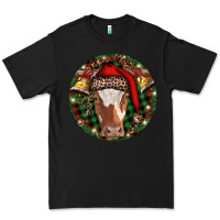 Black Longhorn Cow Christmas Premium Tee - RanaPortraitStore