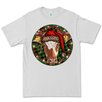 Dove Grey Longhorn Cow Christmas Premium Tee - RanaPortraitStore