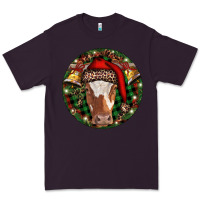 Plum Longhorn Cow Christmas Premium Tee - RanaPortraitStore