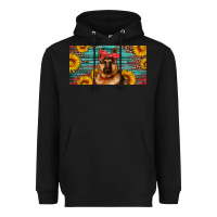 Black german shepherd with sunflowers license plate Heavyweight Hoodie - Artiststas