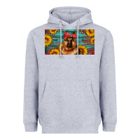 Heather Grey german shepherd with sunflowers license plate Heavyweight Hoodie - Artiststas