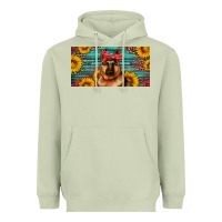Matcha german shepherd with sunflowers license plate Heavyweight Hoodie - Artiststas