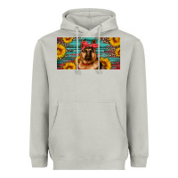 German Shepherd With Sunflowers License Plate Heavyweight Hoodie | Teevron