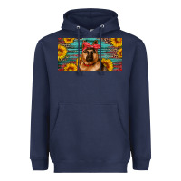 Navy german shepherd with sunflowers license plate Heavyweight Hoodie - Artiststas
