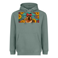 Sage german shepherd with sunflowers license plate Heavyweight Hoodie - Artiststas