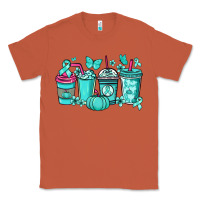 Copper Ovarian Cancer coffee cups teal ribbon Classic Tee - NancyCooperArtShop