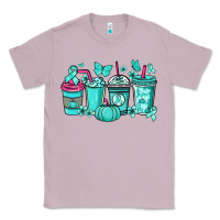 Lilac Ovarian Cancer coffee cups teal ribbon Classic Tee - NancyCooperArtShop