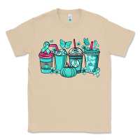 Mushroom Ovarian Cancer coffee cups teal ribbon Classic Tee - NancyCooperArtShop