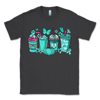Smoke Ovarian Cancer coffee cups teal ribbon Classic Tee - NancyCooperArtShop
