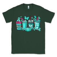 Sports Green Ovarian Cancer coffee cups teal ribbon Classic Tee - NancyCooperArtShop