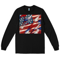 Black American flag glitter 4th of july Long Sleeve Tee - CowGirlArtShop