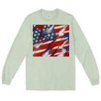 Matcha American flag glitter 4th of july Long Sleeve Tee - CowGirlArtShop