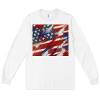 White American flag glitter 4th of july Long Sleeve Tee - CowGirlArtShop