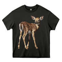 Asphalt white tailed fawn deer Heavy Core Tee - LillyAllenDesigns