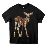 Black white tailed fawn deer Heavy Core Tee - LillyAllenDesigns