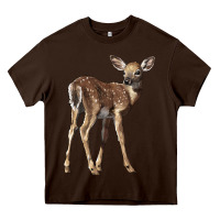 Chocolate Brown white tailed fawn deer Heavy Core Tee - LillyAllenDesigns