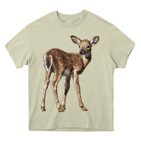 Mossy white tailed fawn deer Heavy Core Tee - LillyAllenDesigns