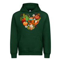 Forest Green pumpkin and latte with fall Urban Hoodie - AdoDesignShop